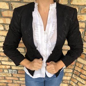 H&M Black Blazer with 3/4 Bunched Sleeves